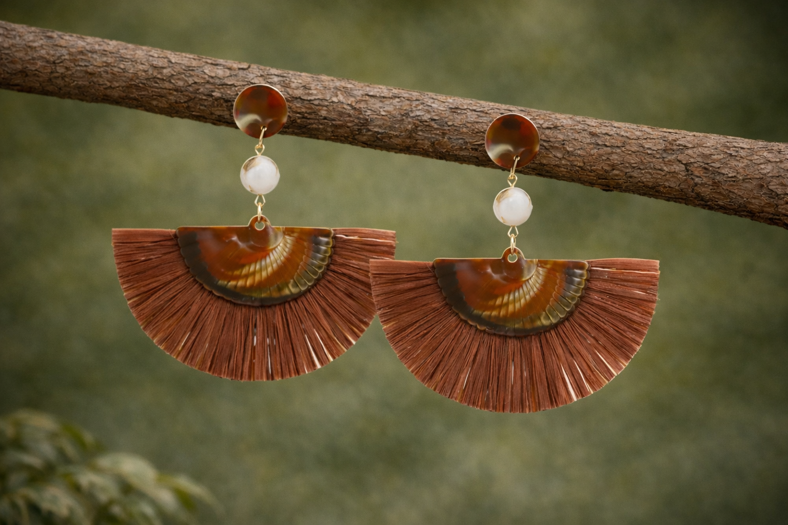Chocolate Fan Earrings