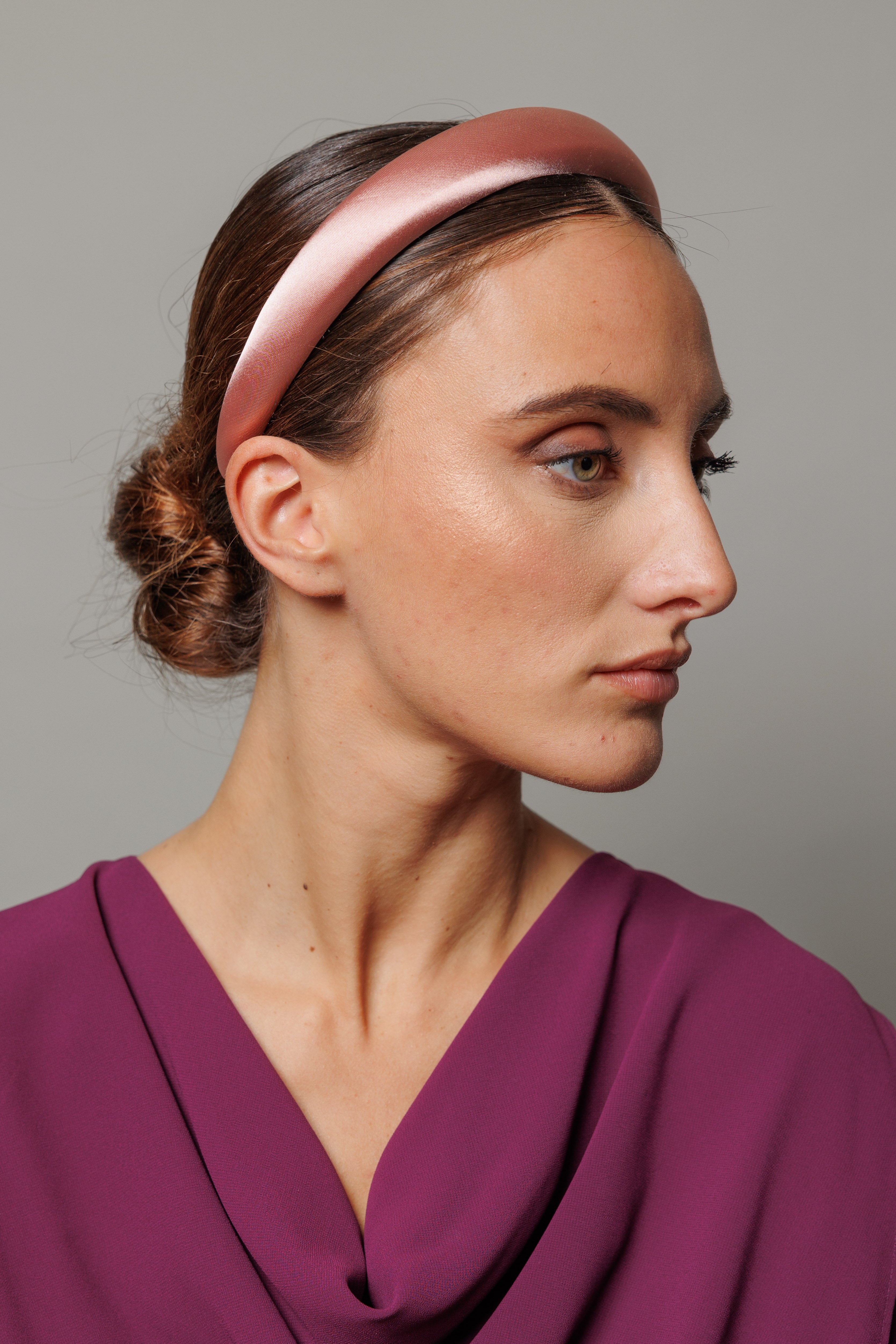 Diadema Río satén rosa