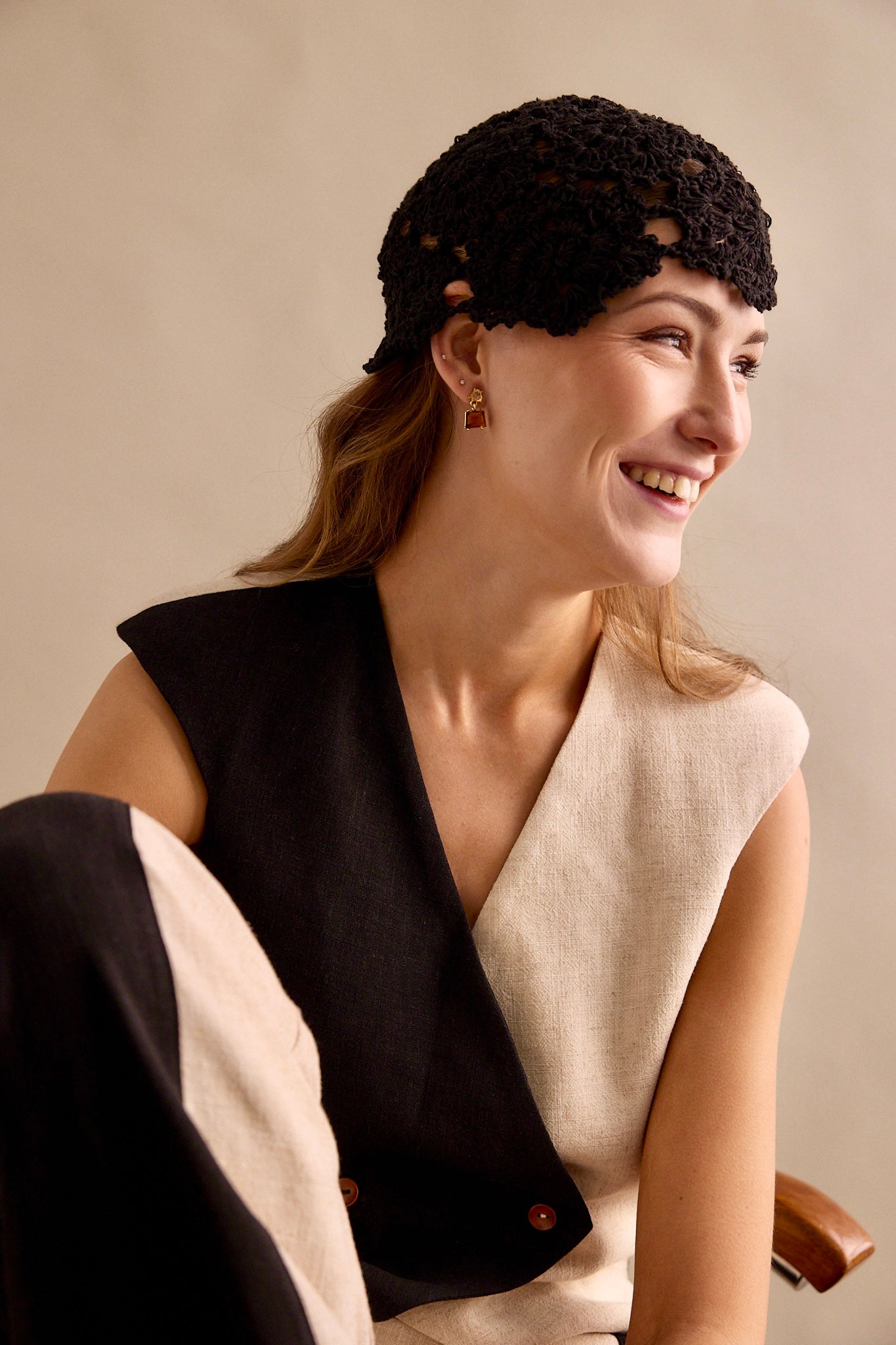 Casquete Tejido negro