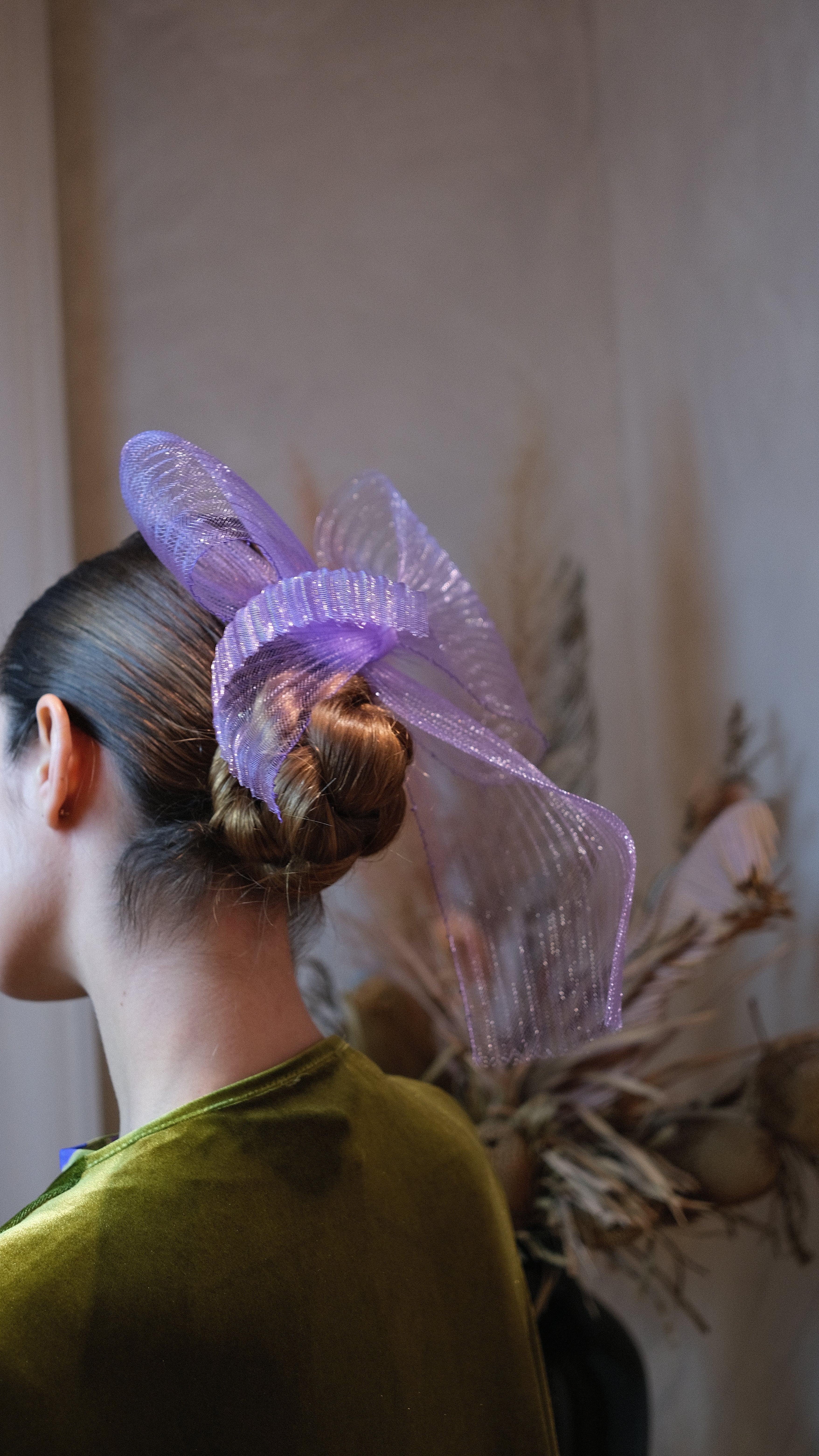 Lazo Ribbon plisado lila