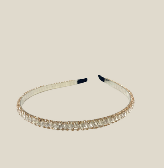 Diadema Night blanca y dorada