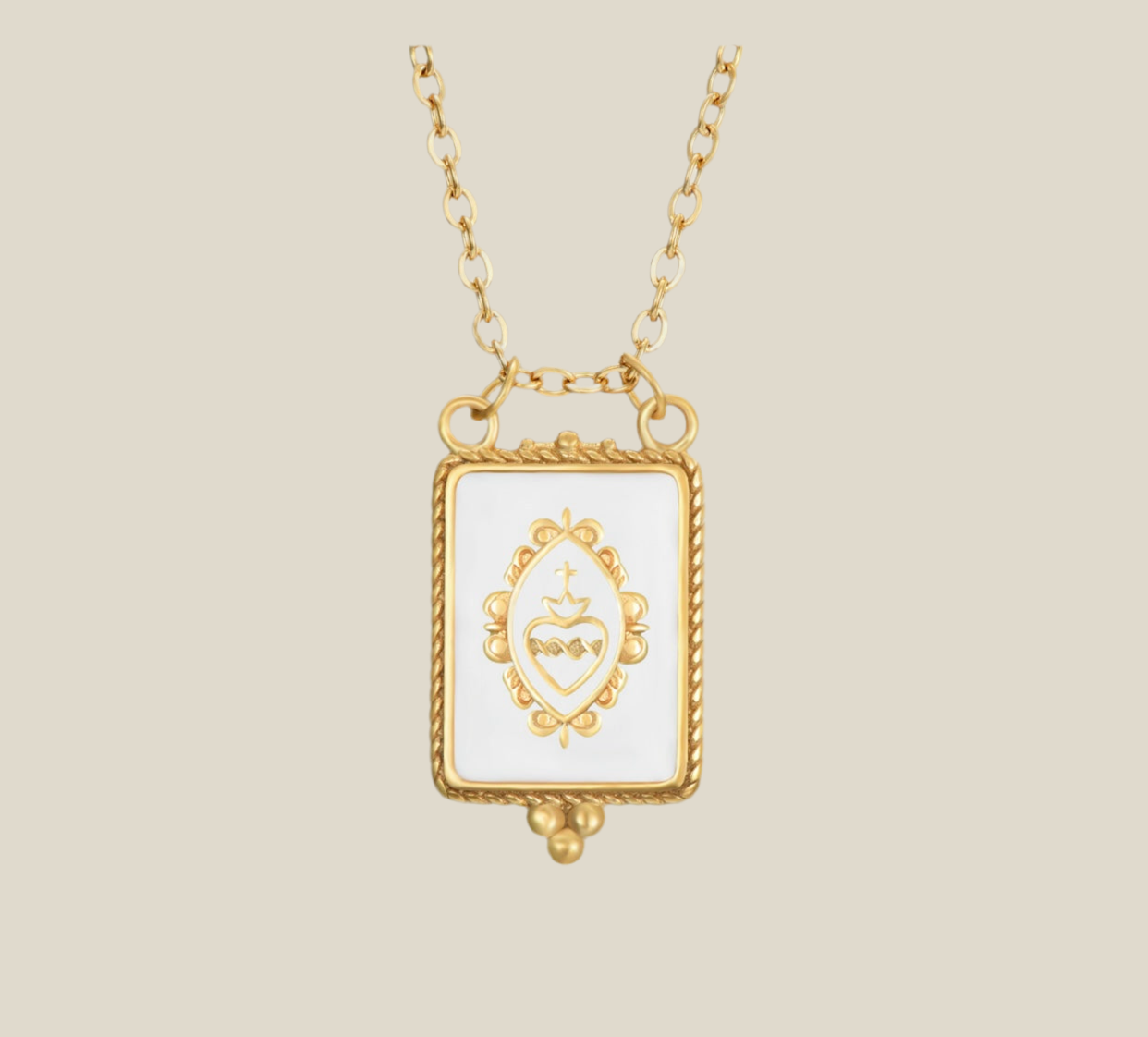 Colgante Sagrado Corazón blanco