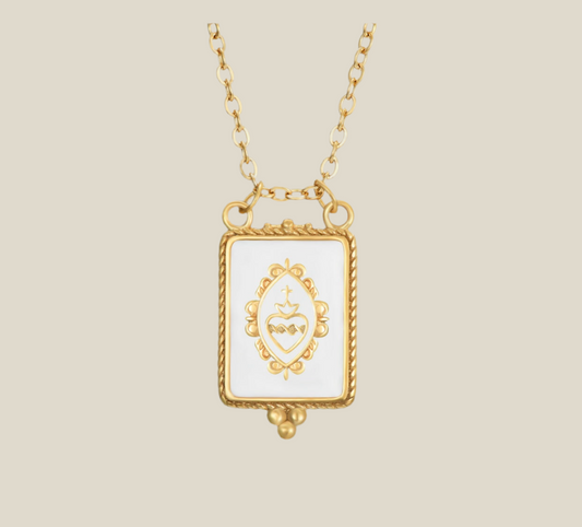 Colgante Sagrado Corazón blanco