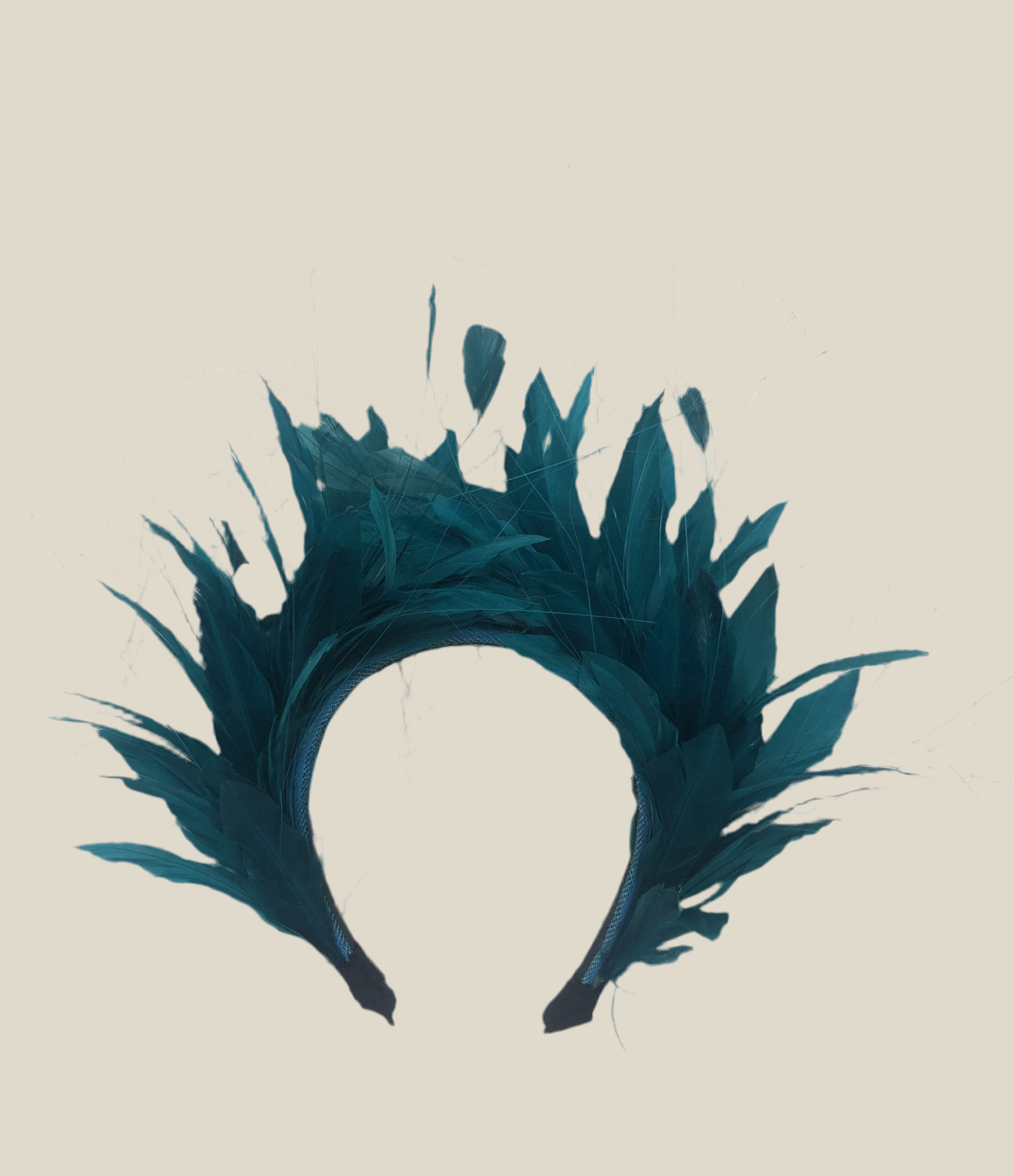 Diadema Avestruz aguamarina oscuro