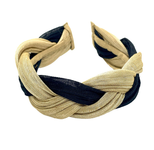 Camel and black Infanta headband