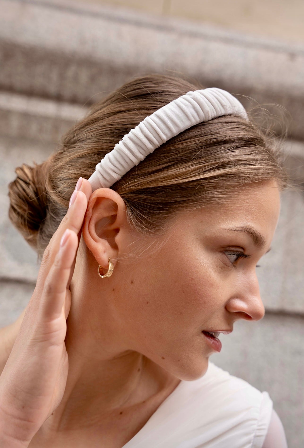 Diadema Pliegues blanca