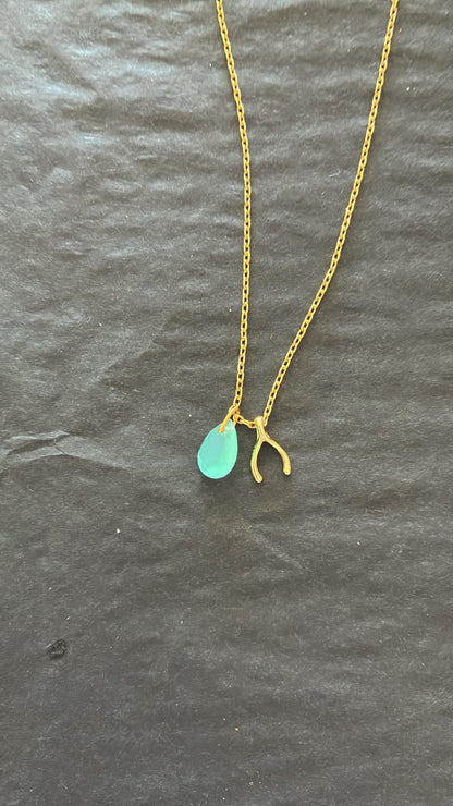 Colgante Wish Bone azul