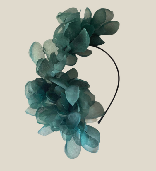 Diadema Halfpetalines verde esmeralda