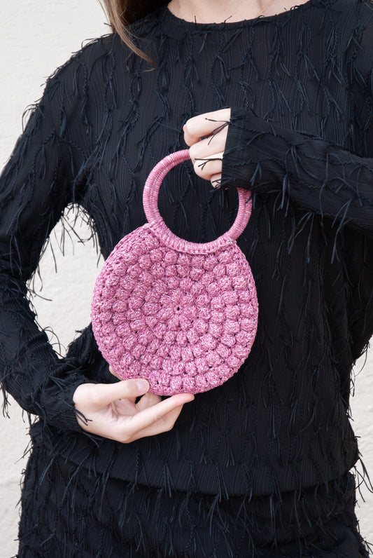 Bolso Petitpoint rosa brillante