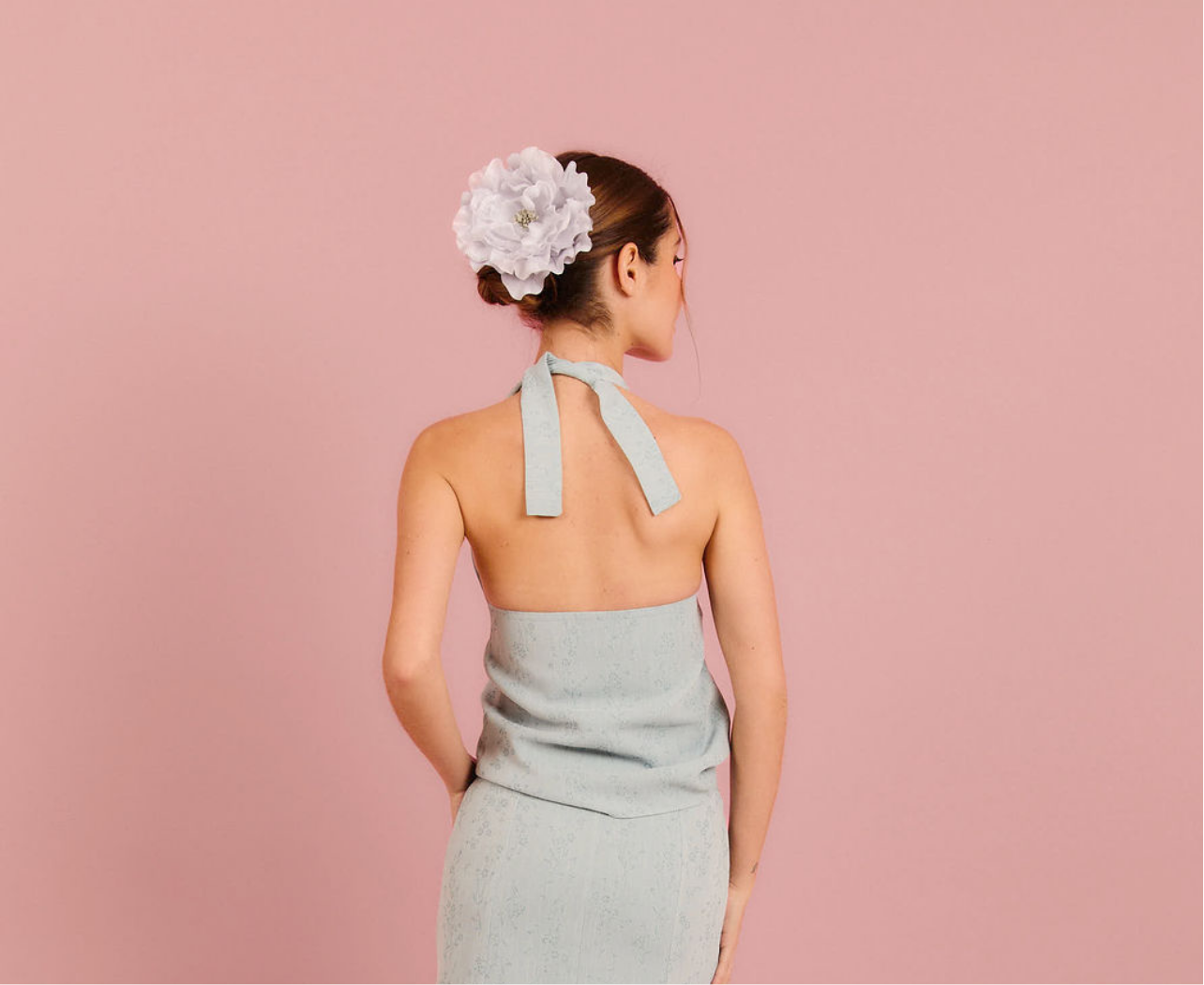 Flor Peonía azul bebé