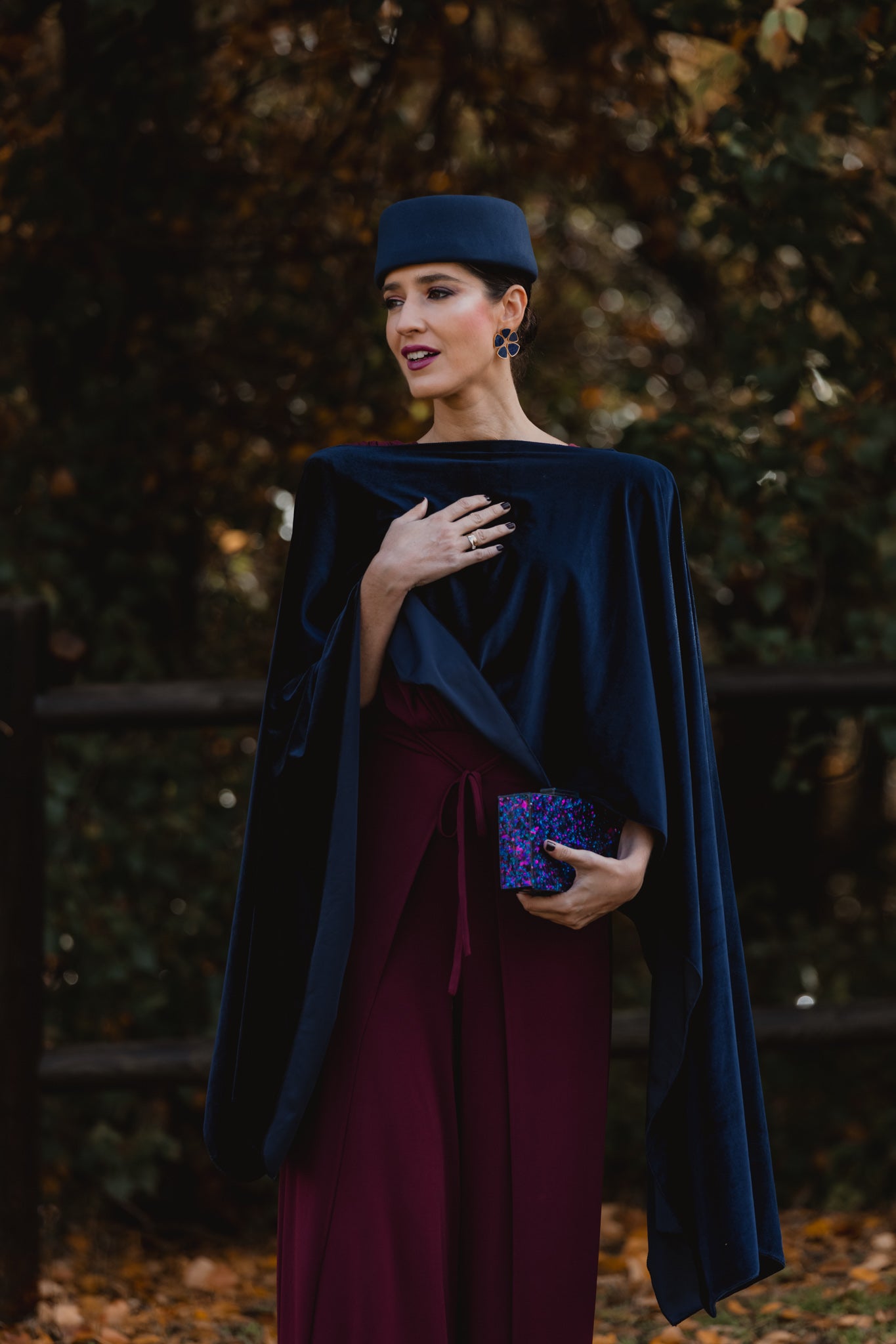 Capa de terciopelo Marino