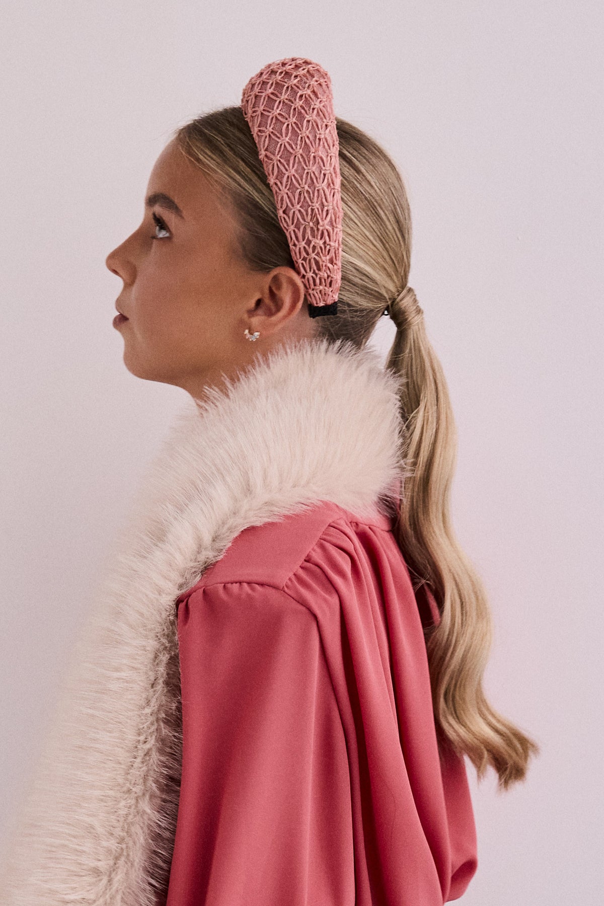 Roca nude sinamay headband with hairnet