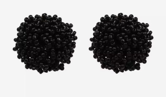 Black Hedgehog Earrings 