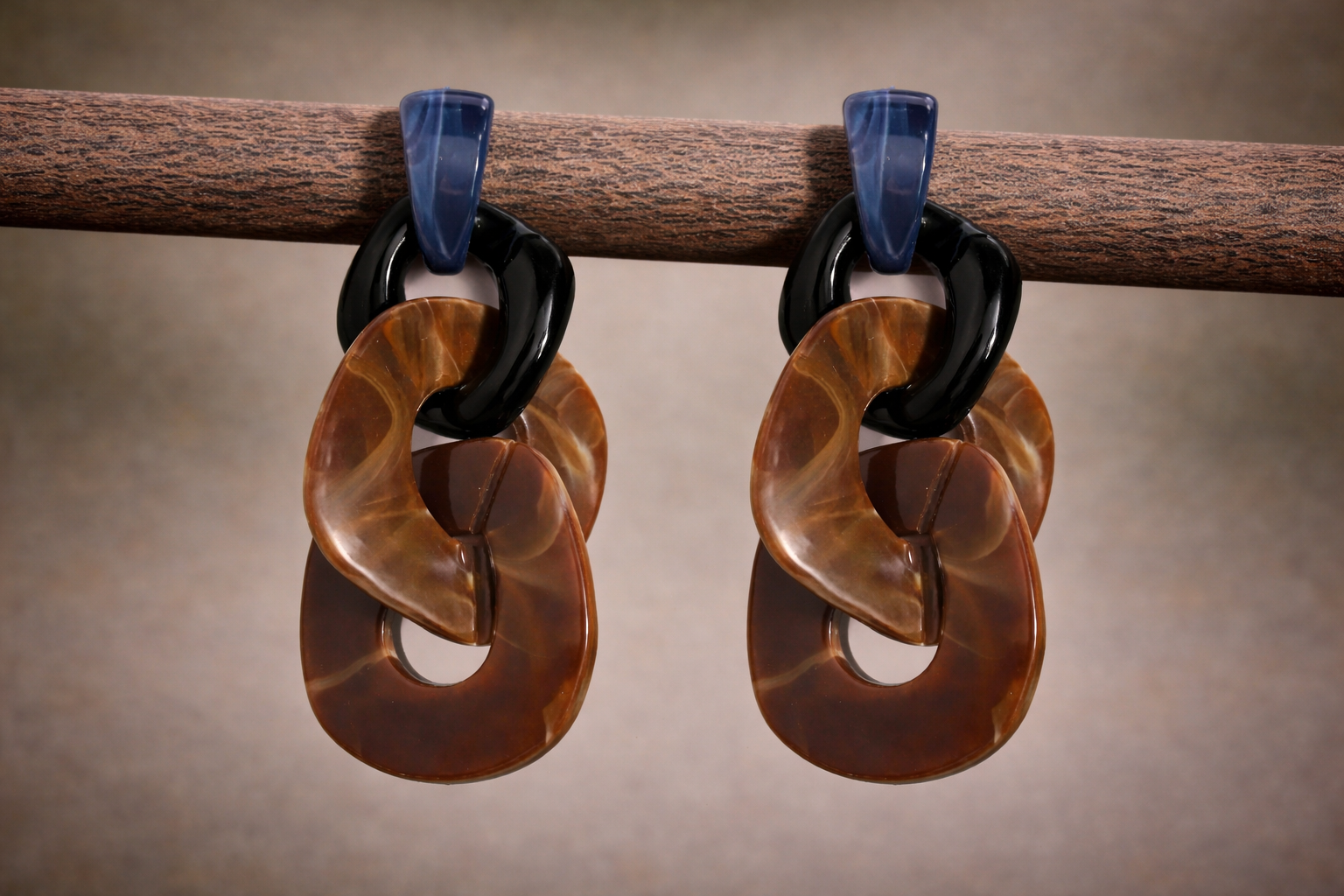 Pendientes Voramar azul y marron