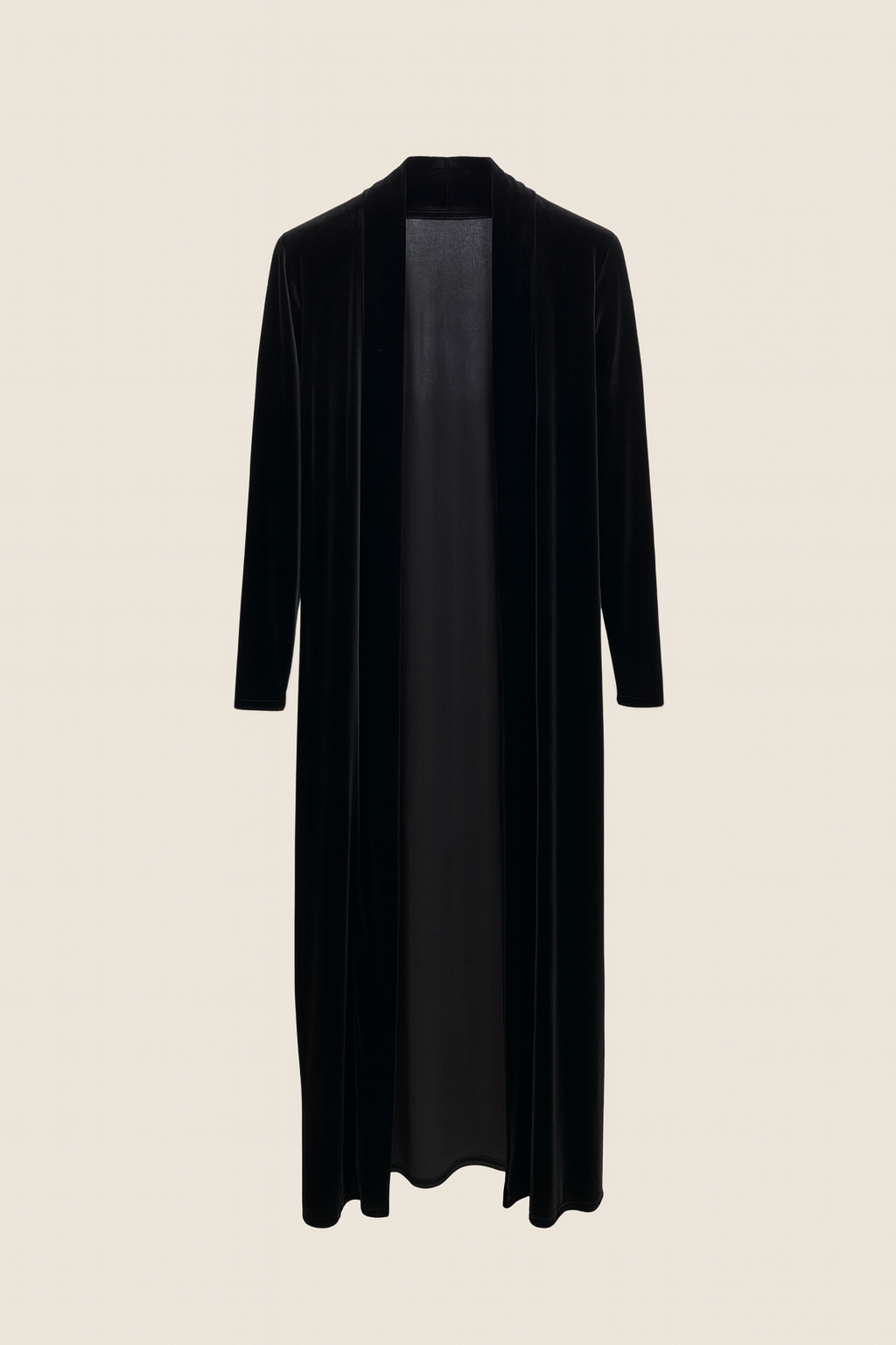 Abrigo liso de terciopelo Negro