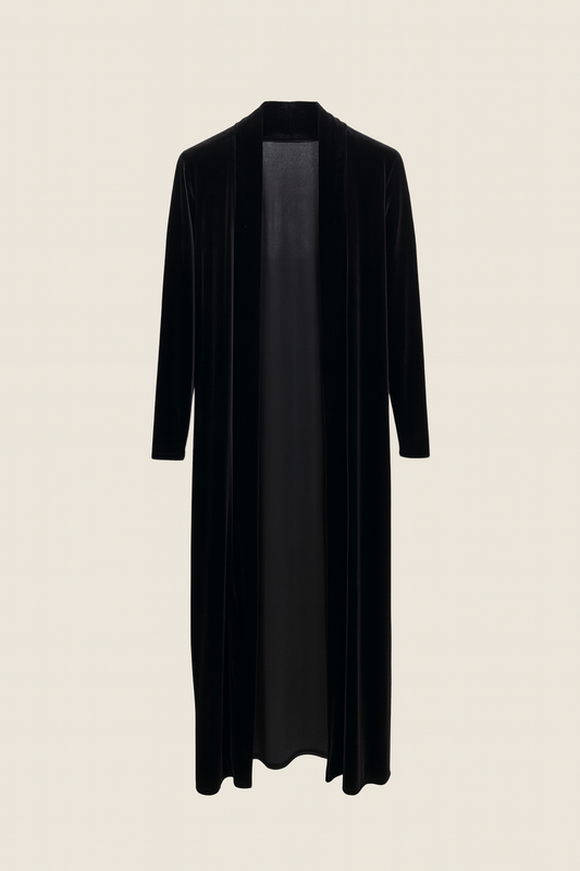 Abrigo liso de terciopelo Negro