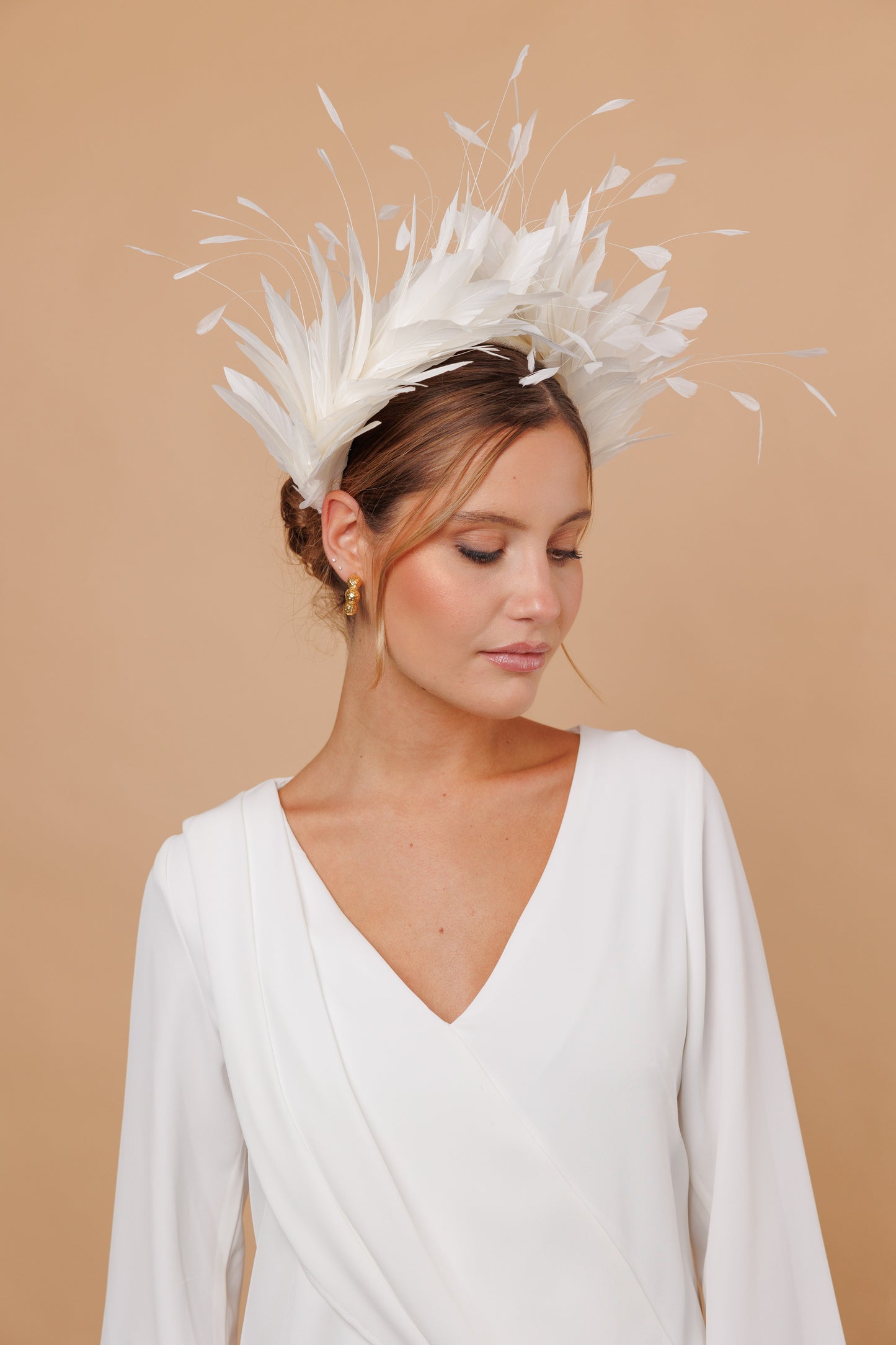 Ostrich white Headband