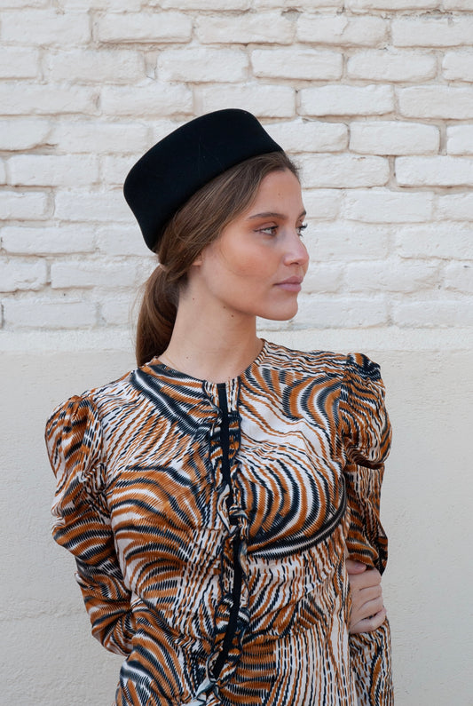 Tocado Casquete Jackie negro