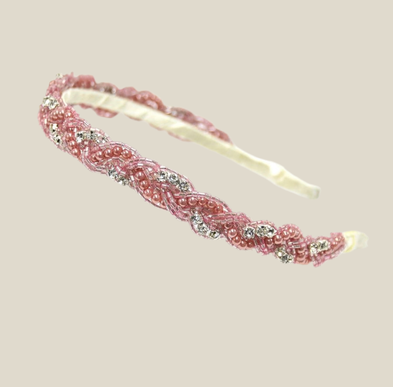 Diadema Perlas rosas