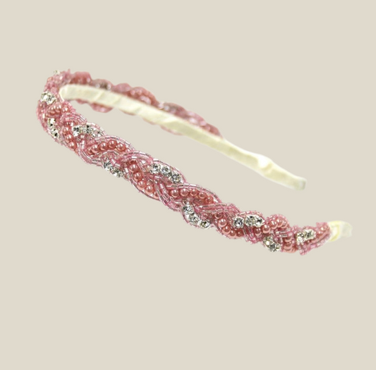 Diadema Perlas rosas