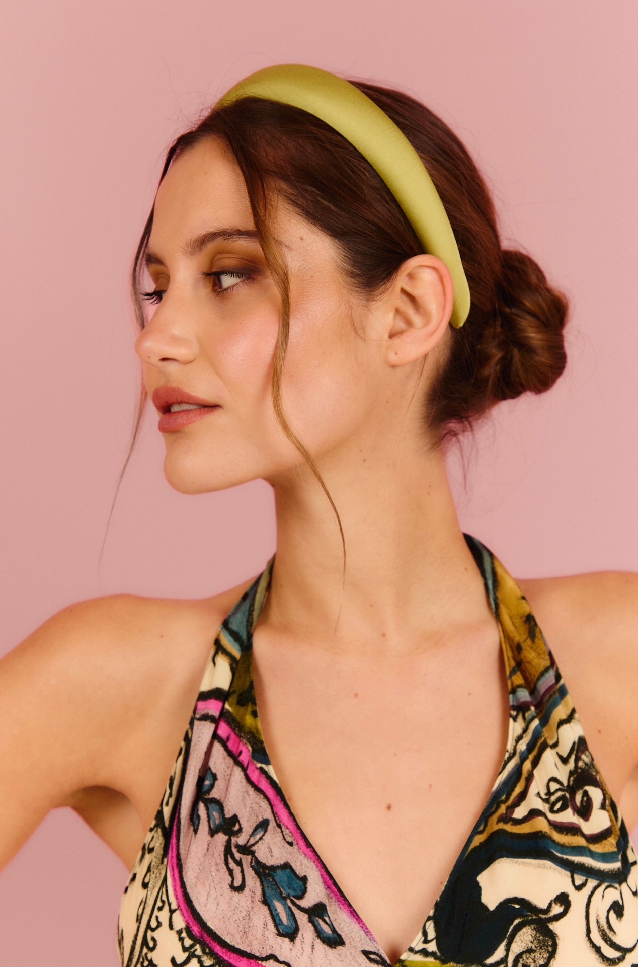 Diadema Río crepe verde lima