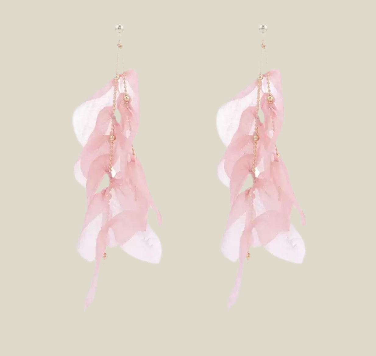 Air pink long earrings