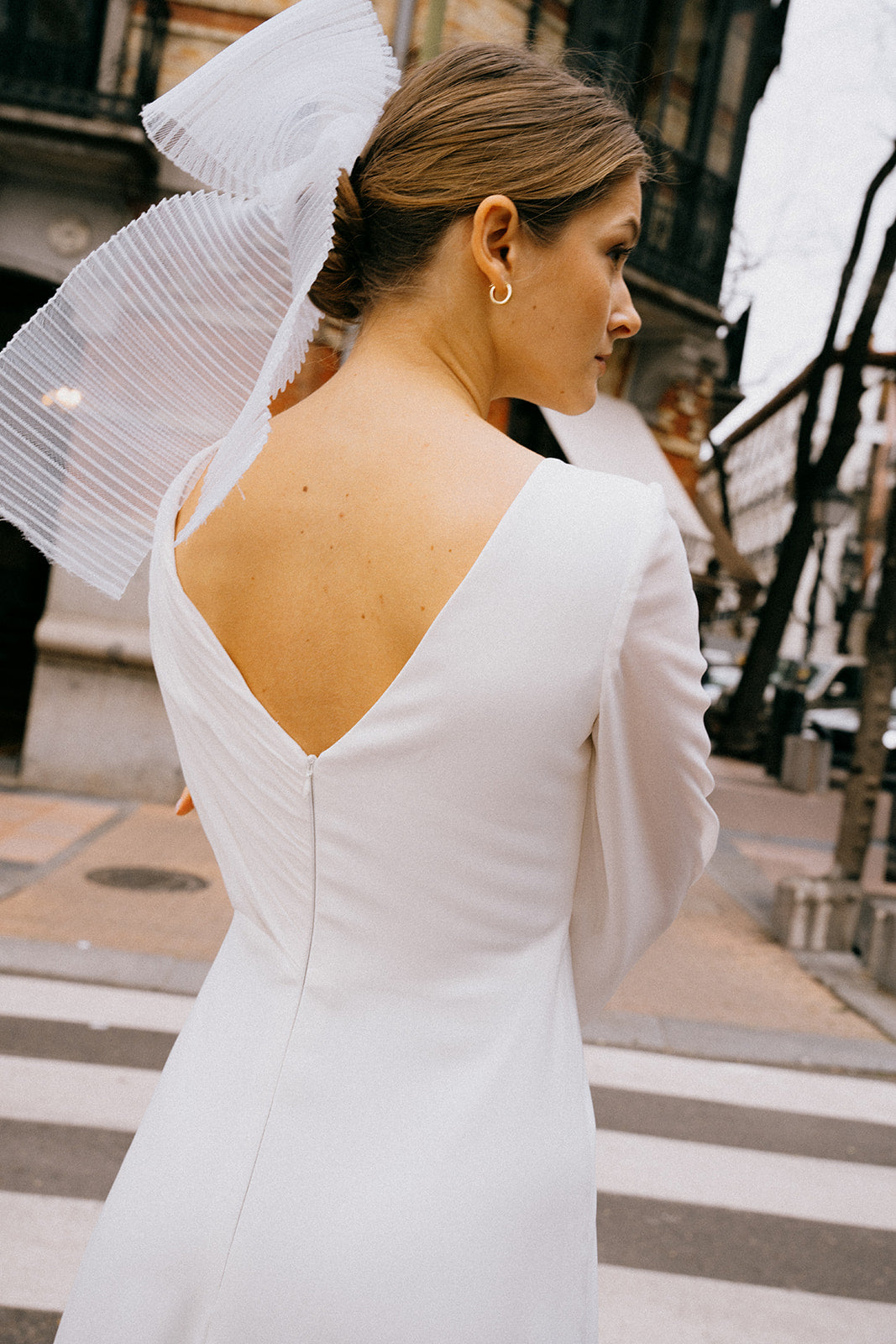 Lazo Ribbon plisado blanco