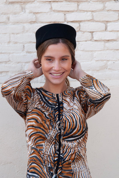 Tocado Casquete Jackie negro