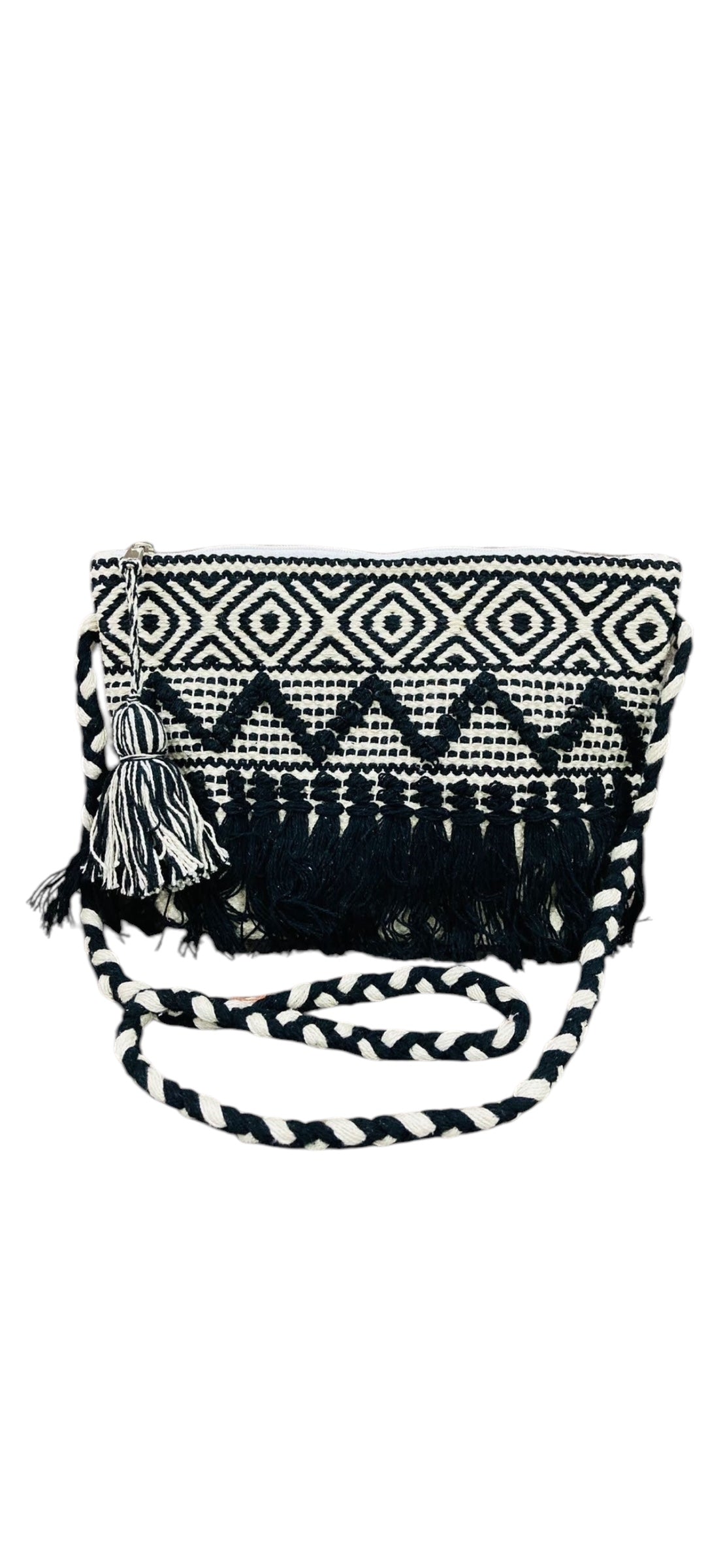 Black and white Boho bag