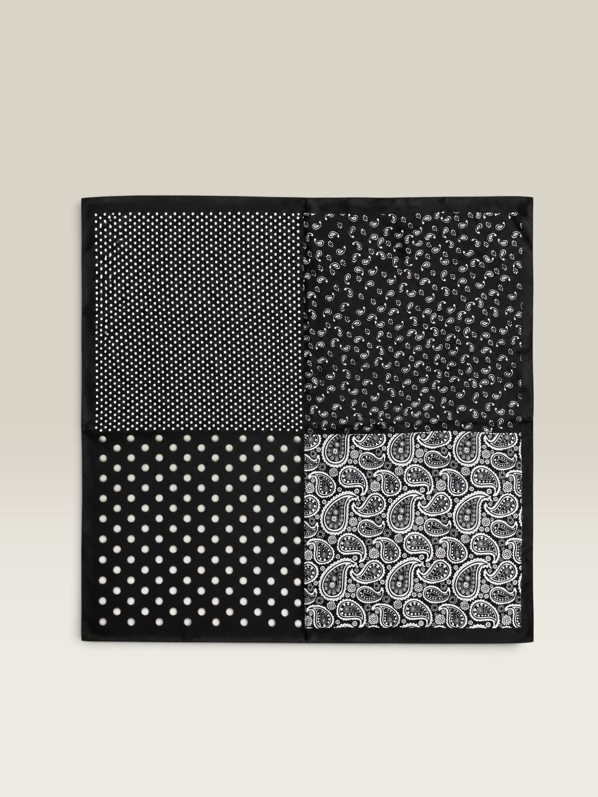 Pañuelo lunares y paisley negro