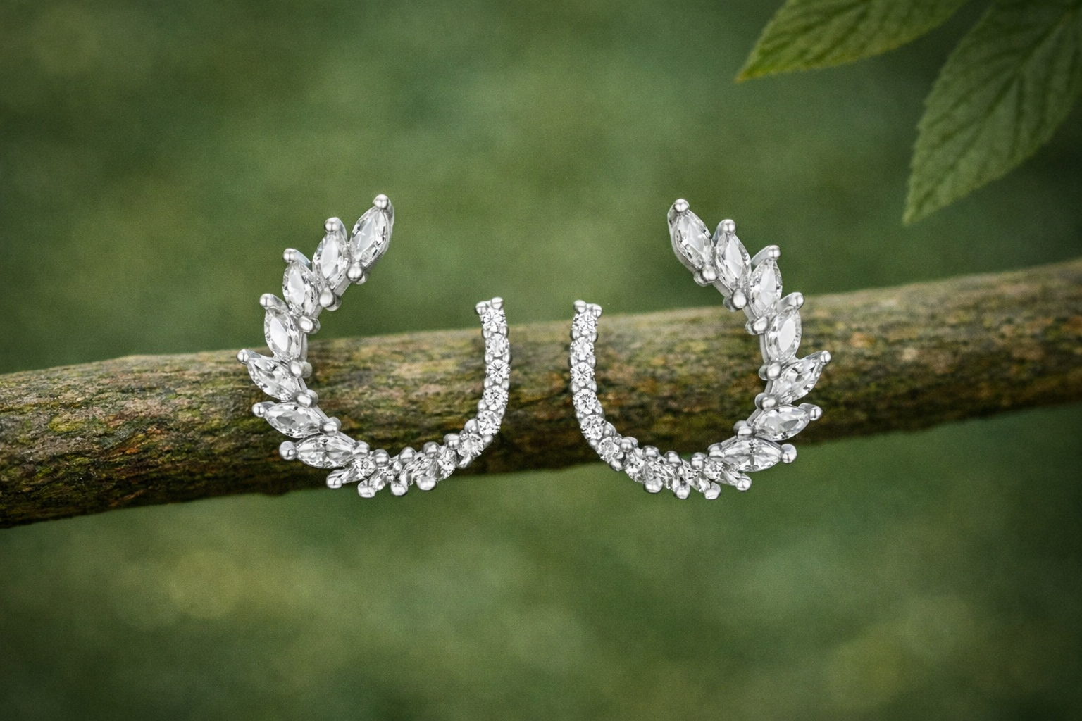 Pendientes Curia oro blanco