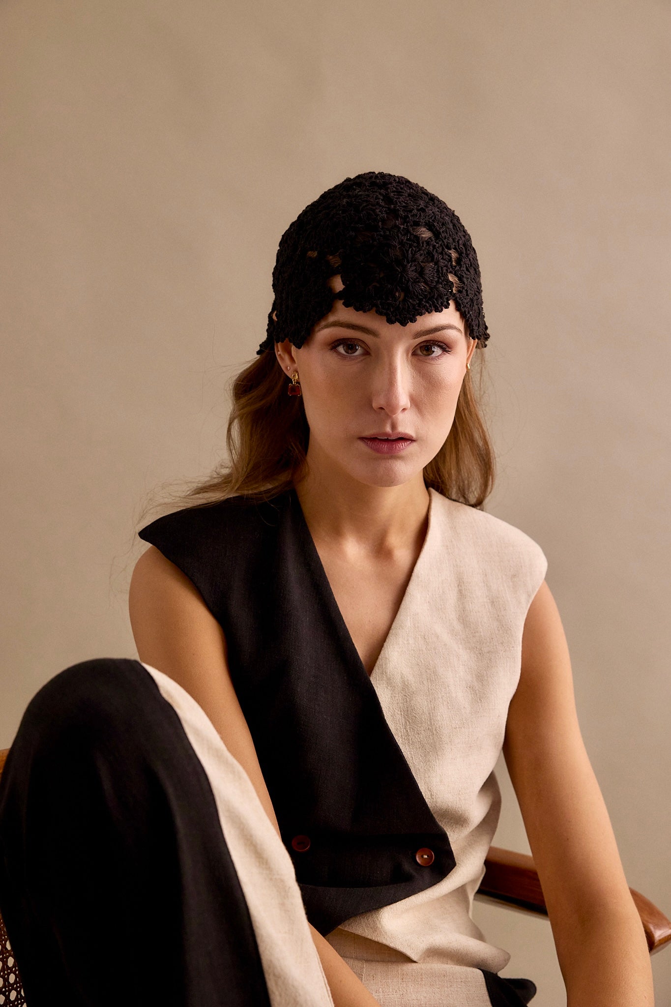 Casquete Tejido negro