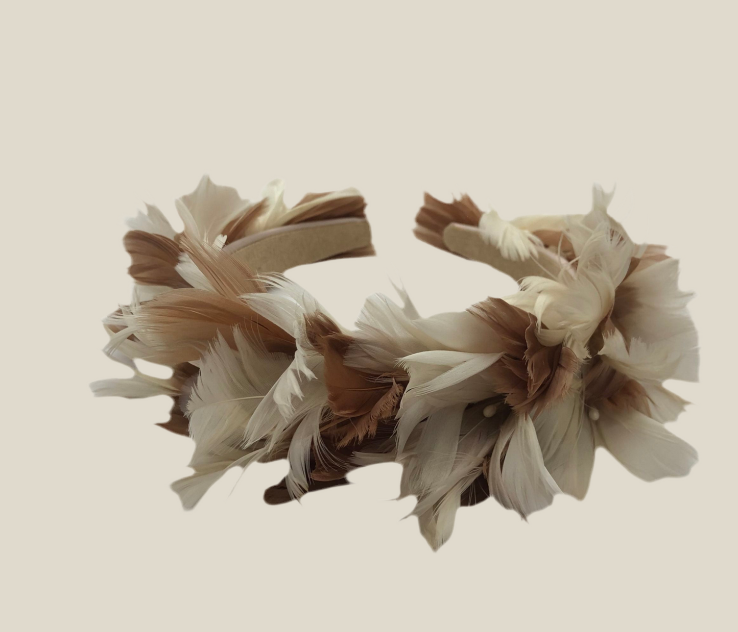 Diadema Periquita beige y coñac