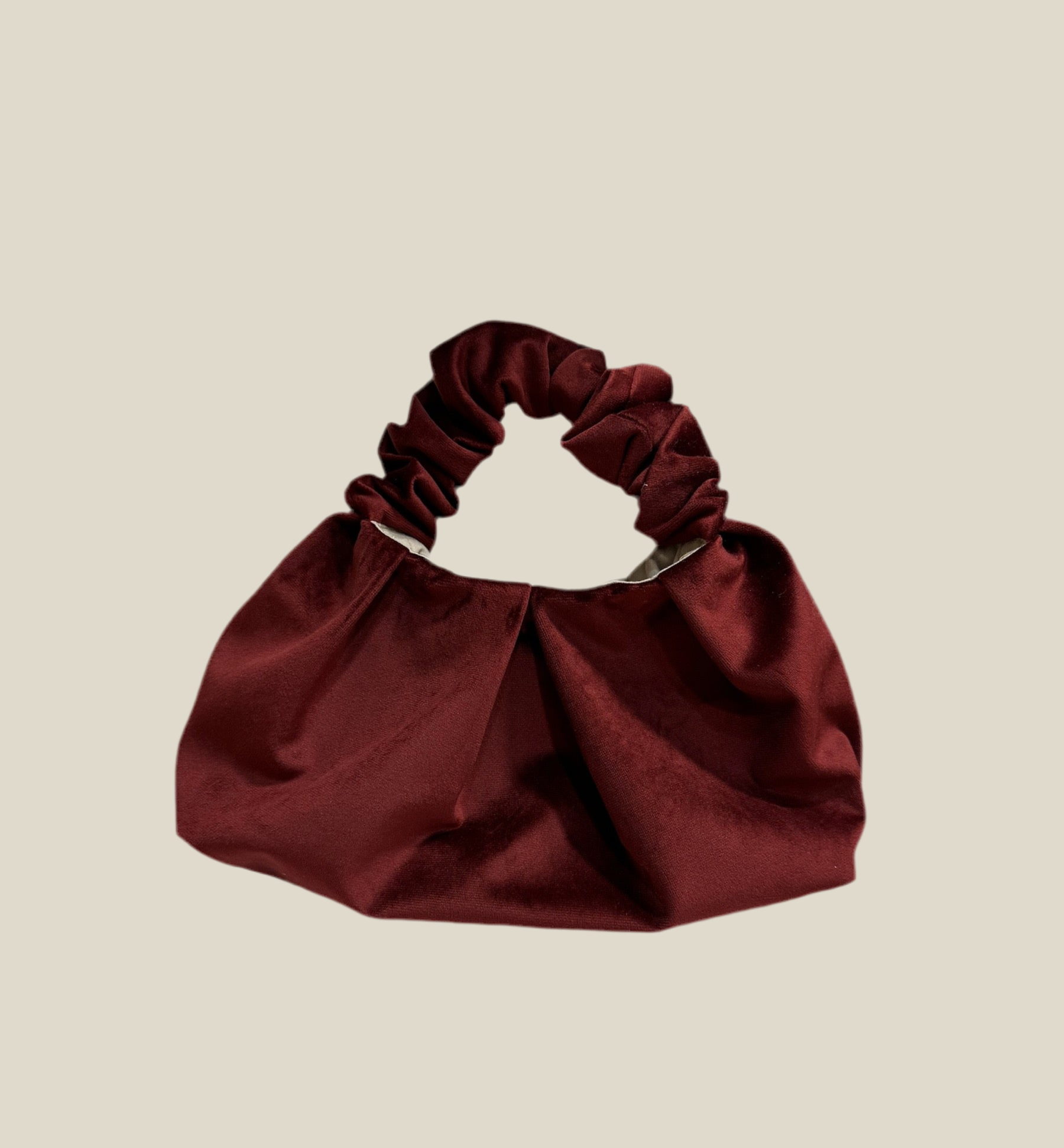Bolso Plié vino de terciopelo
