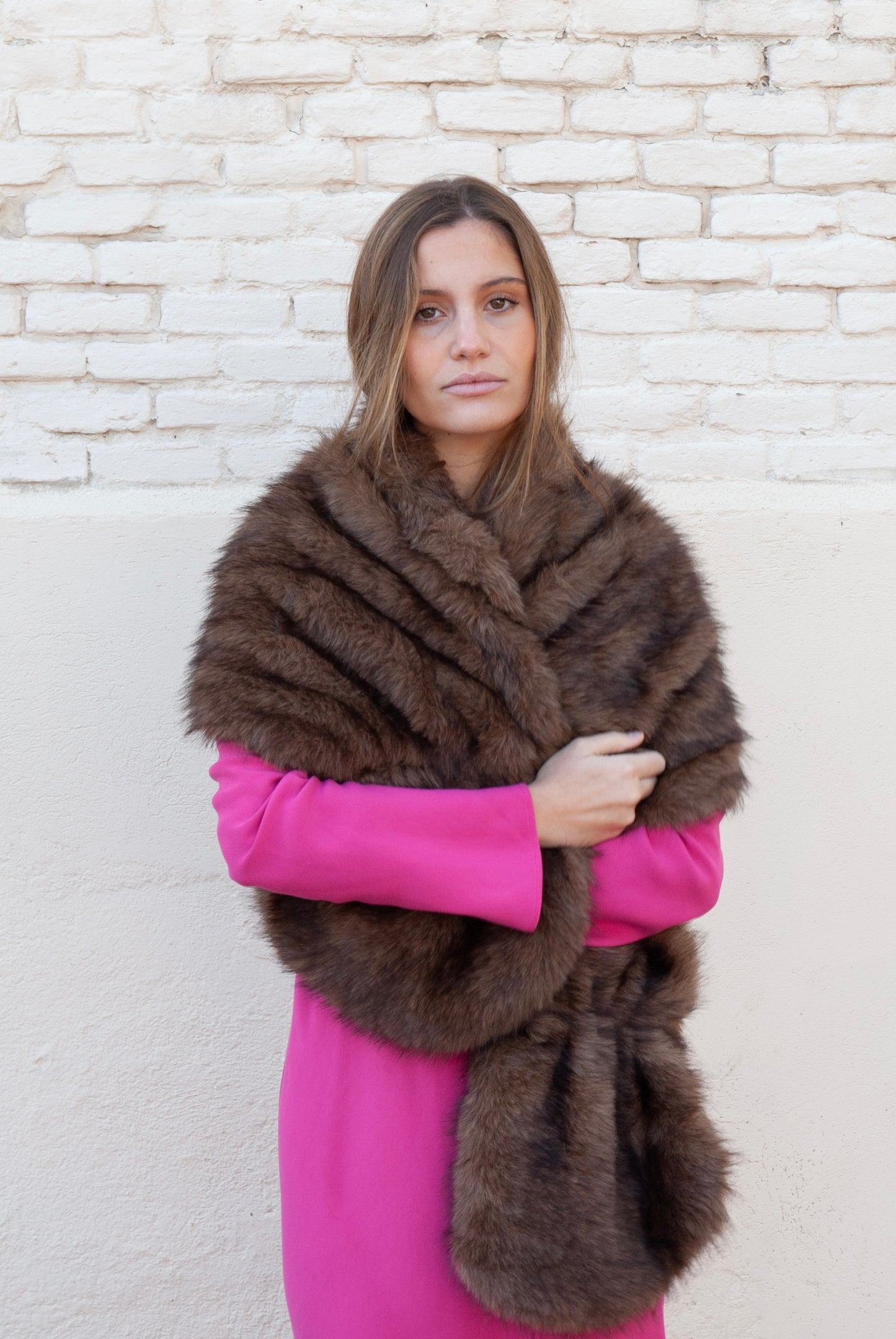 Estola de pelo chocolate