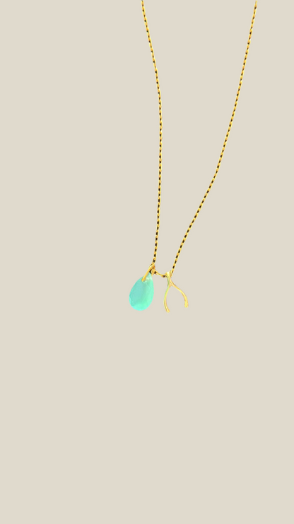 Colgante Wish Bone azul