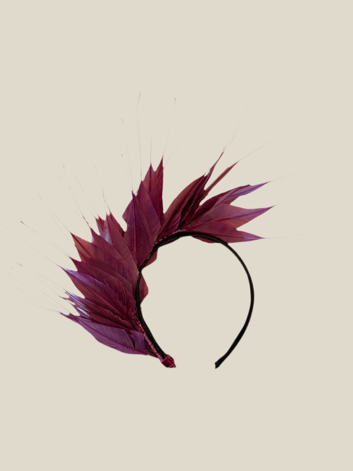 Diadema Avestruz mini vino