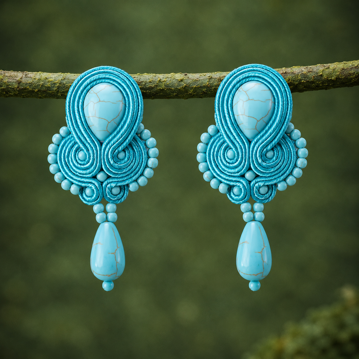 Pendientes Mombasa aguamarina