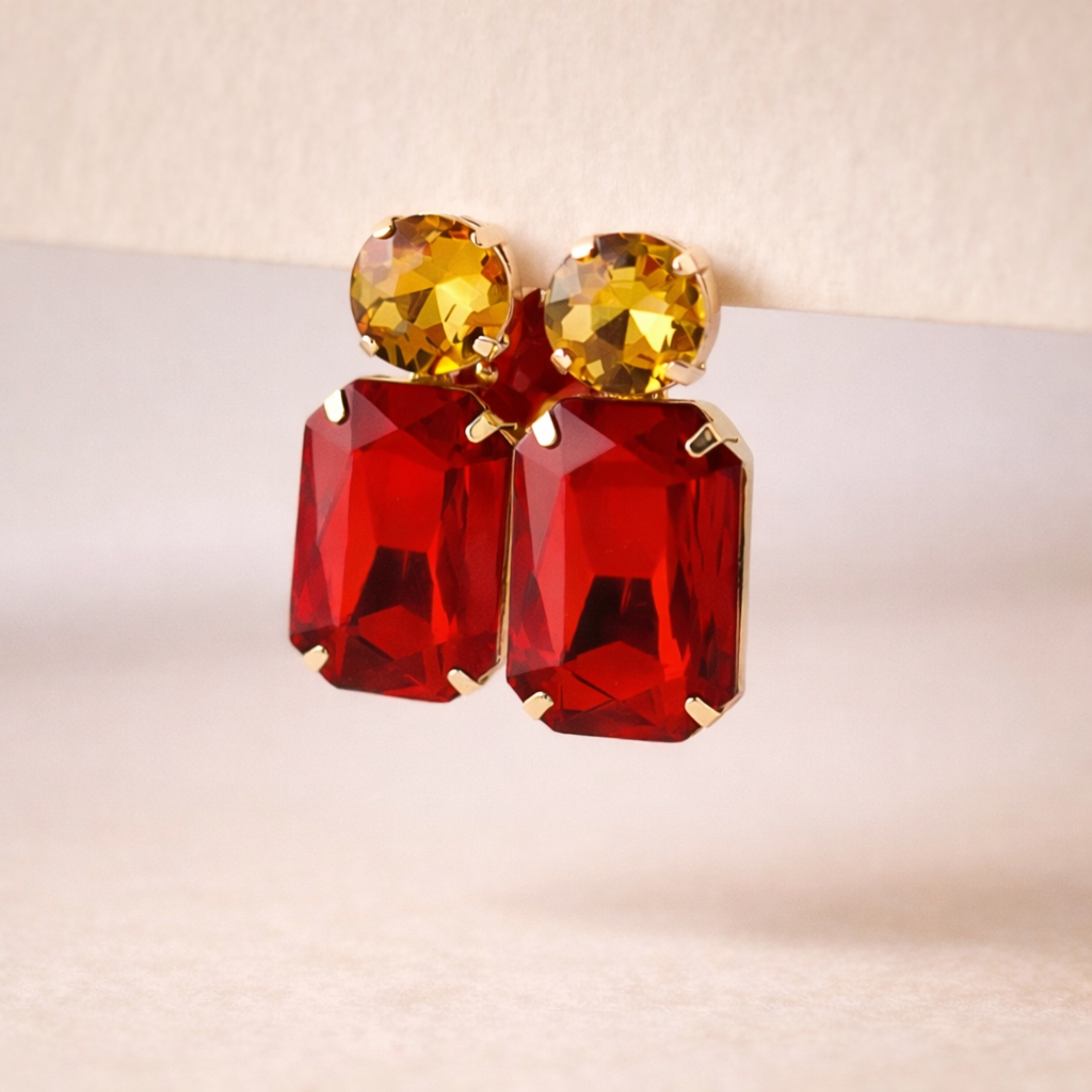 Pendientes Cascais rojo