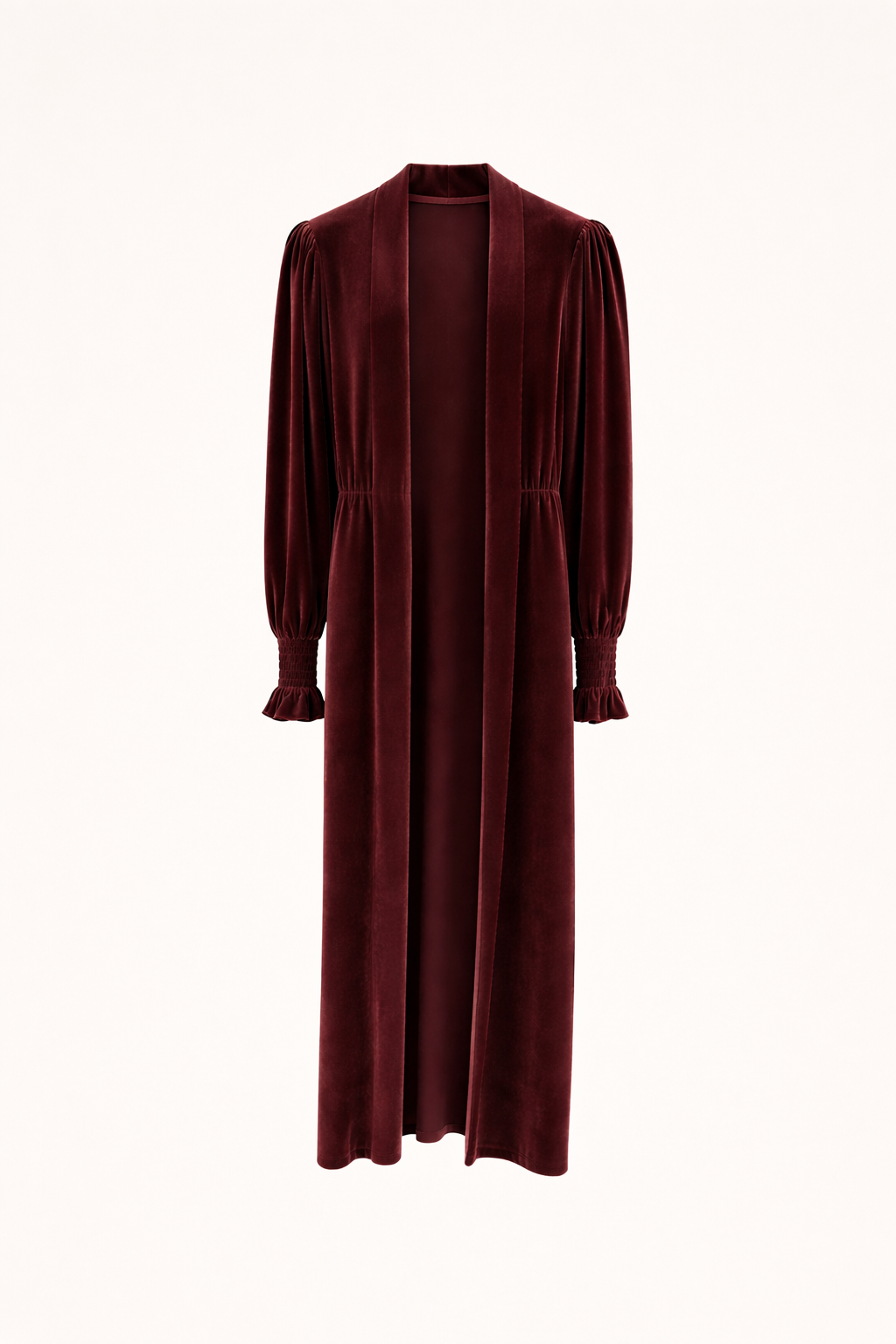 Abrigo de terciopelo Vino