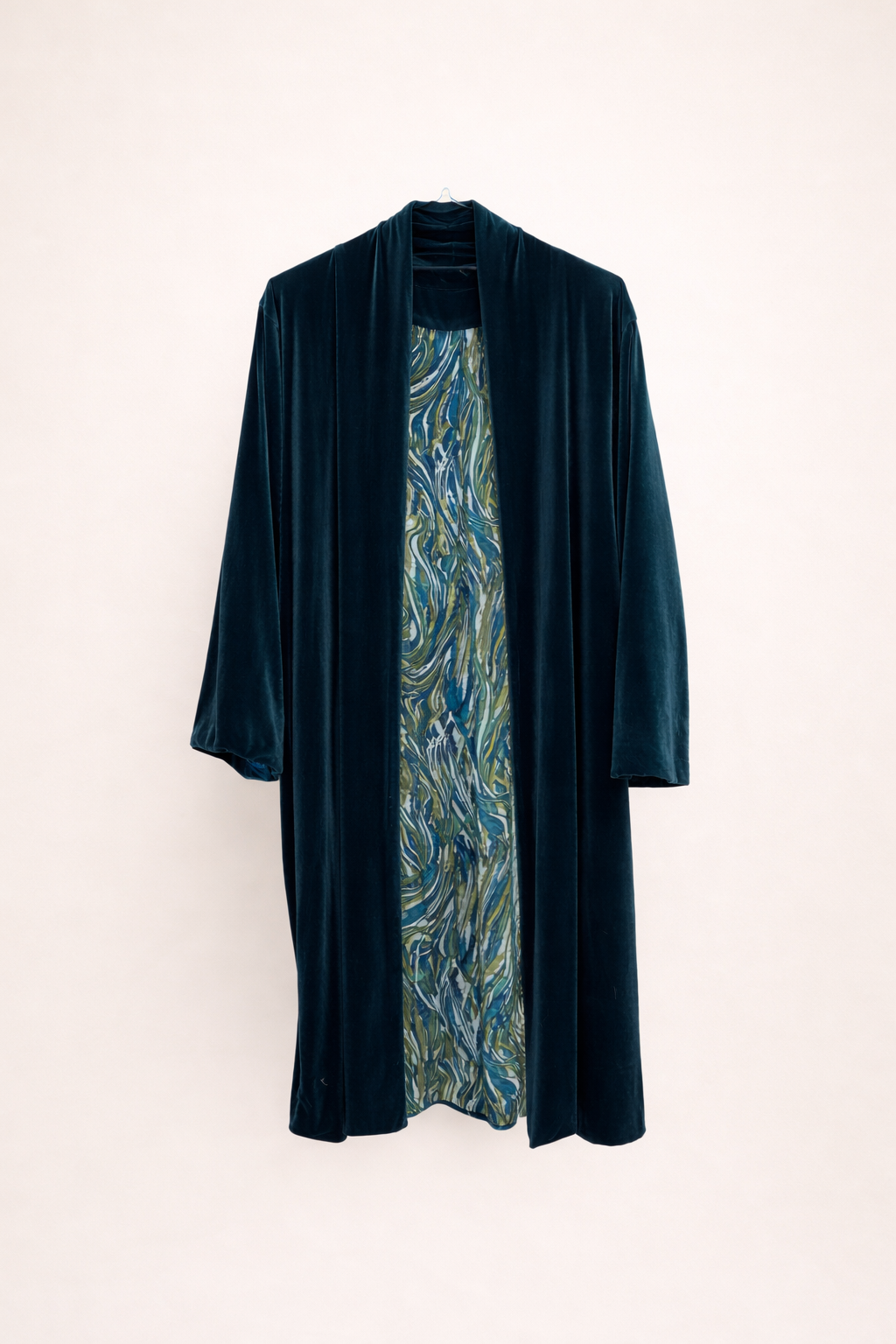 Abrigo corto de terciopelo Aguamarina