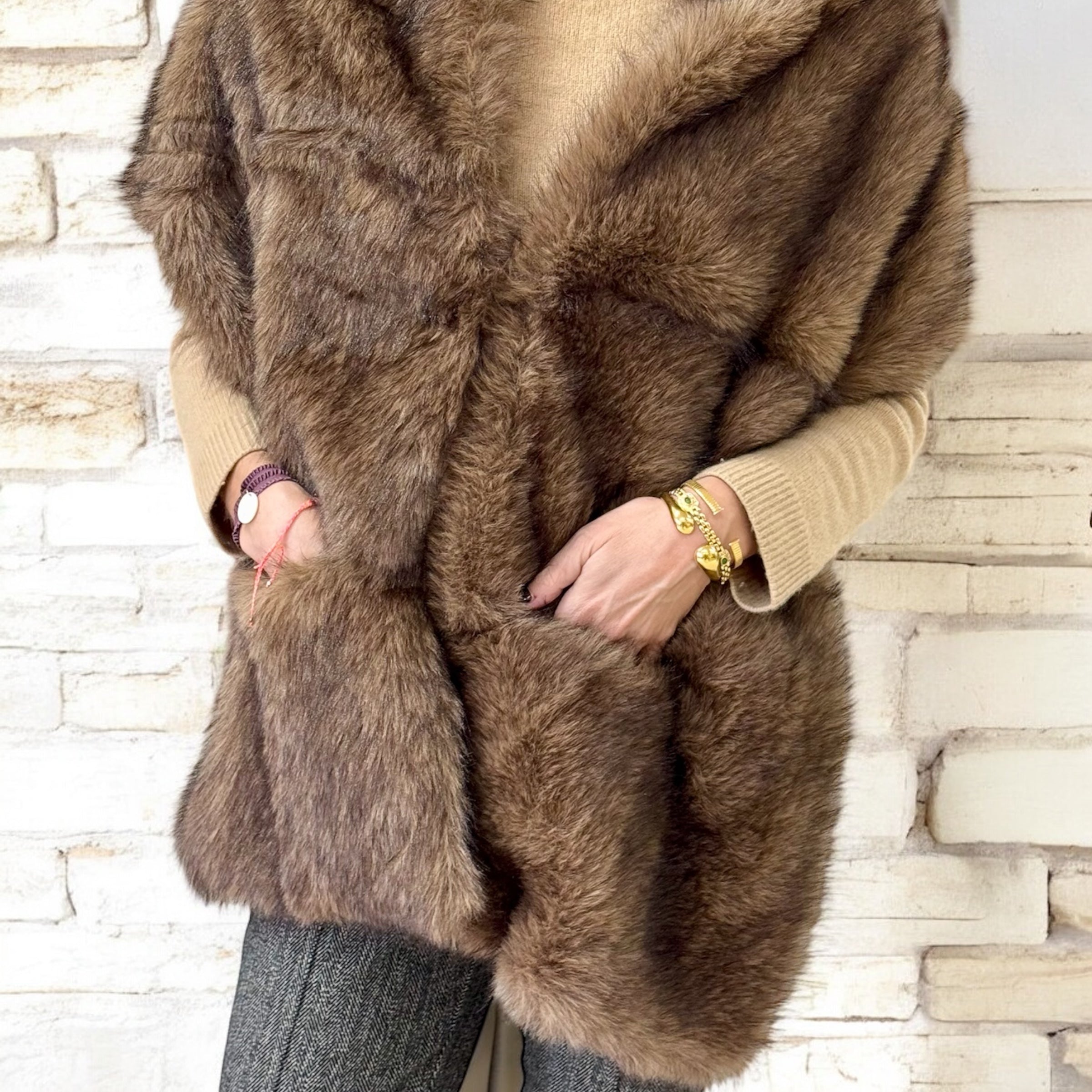 Estola de pelo Chocolate XL