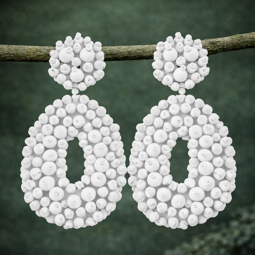 Pendientes Mahé blancos