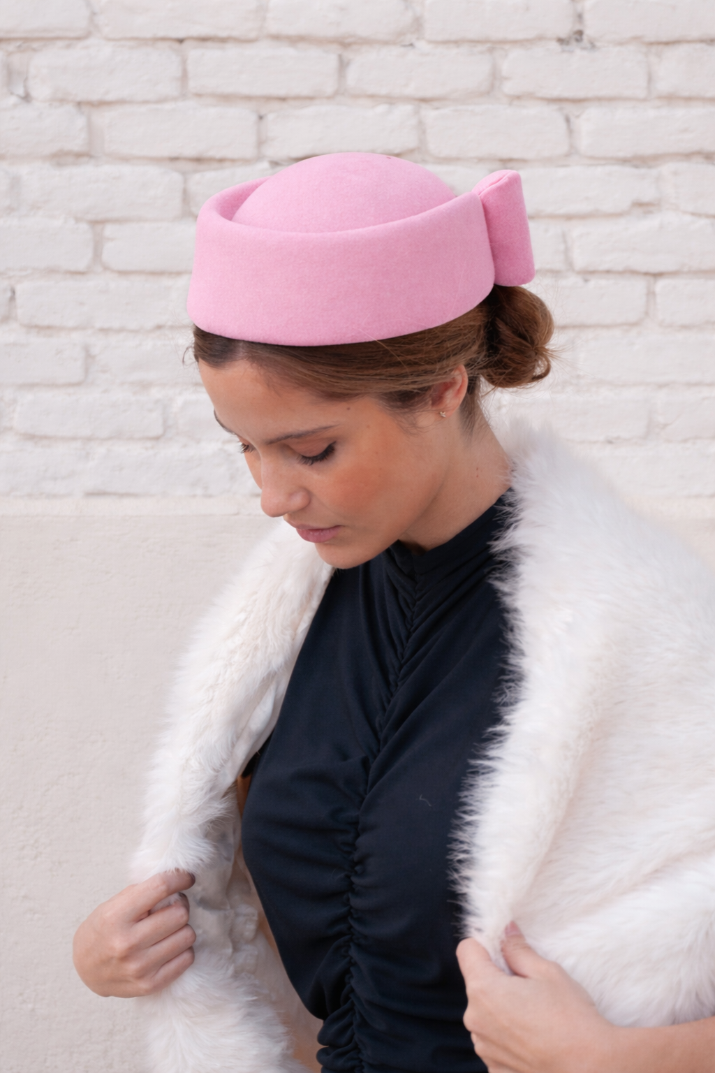 Tocado Casquete Olga Rosa