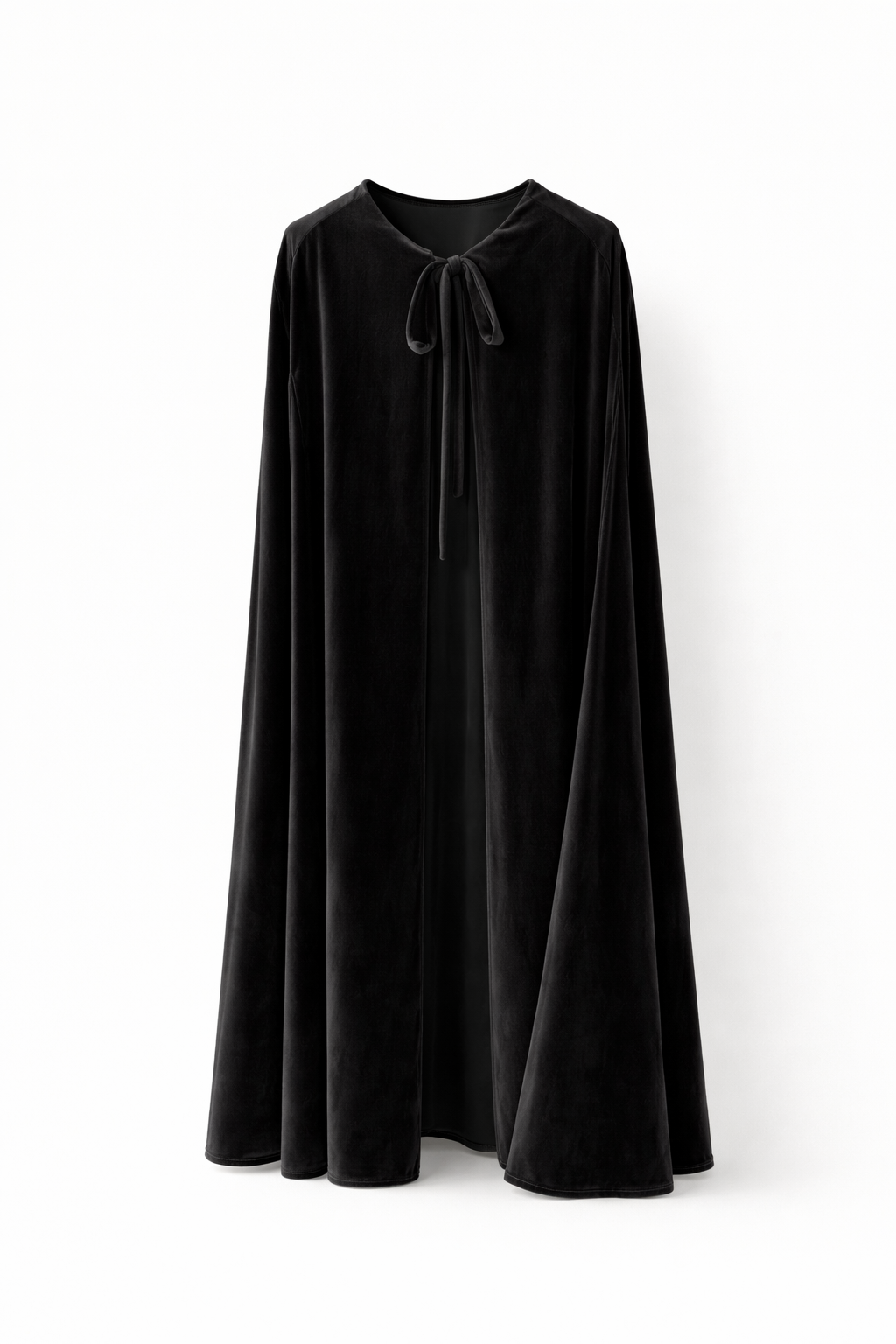 Capa longa de veludo preto 