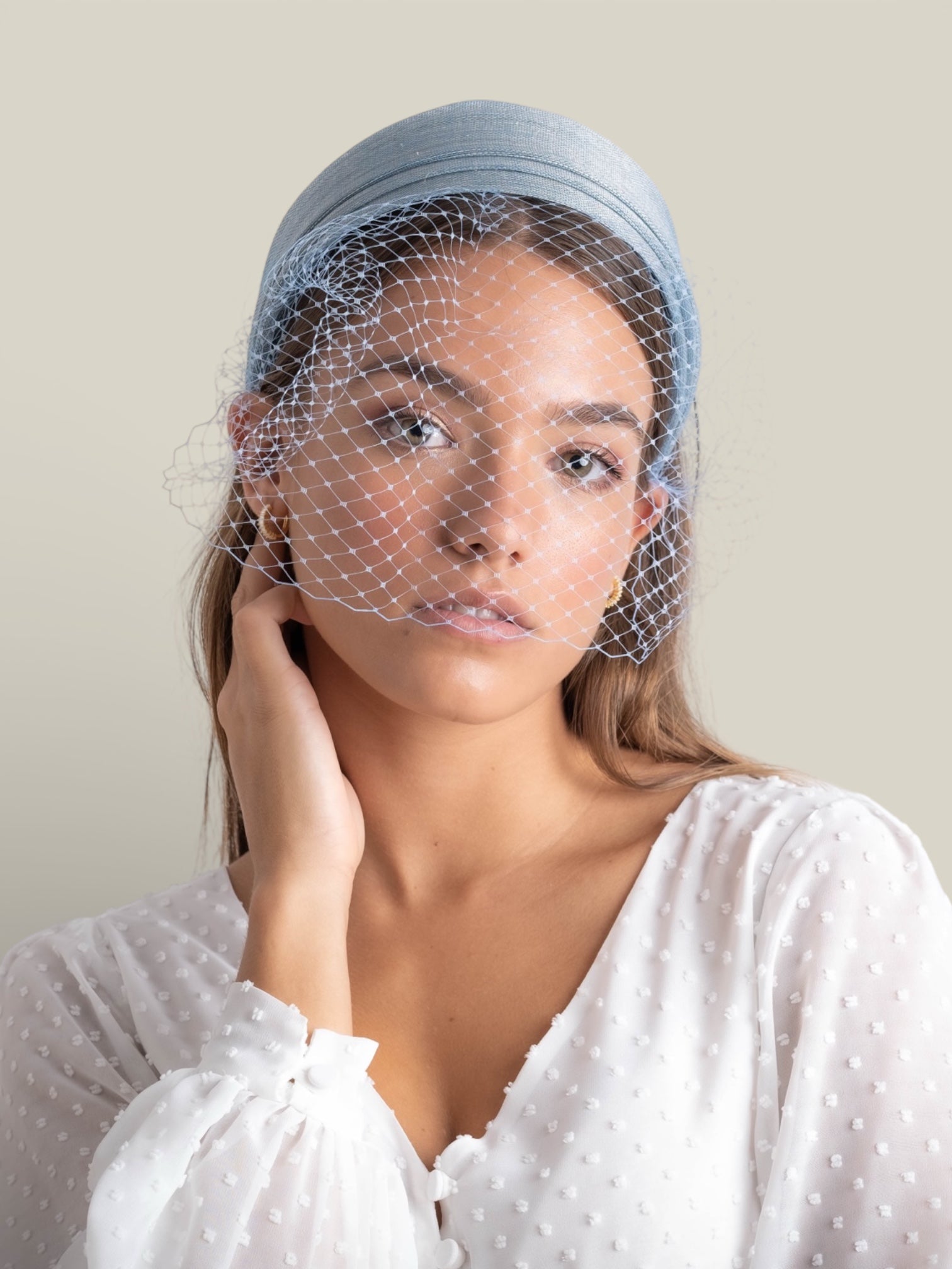 Diadema Duquesa azul bebé