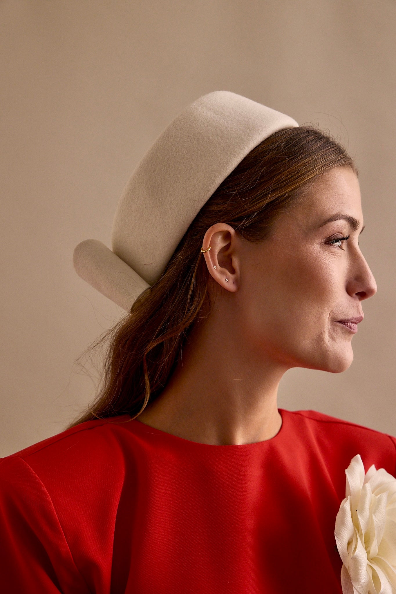 Tocado Casquete Olga Blanco