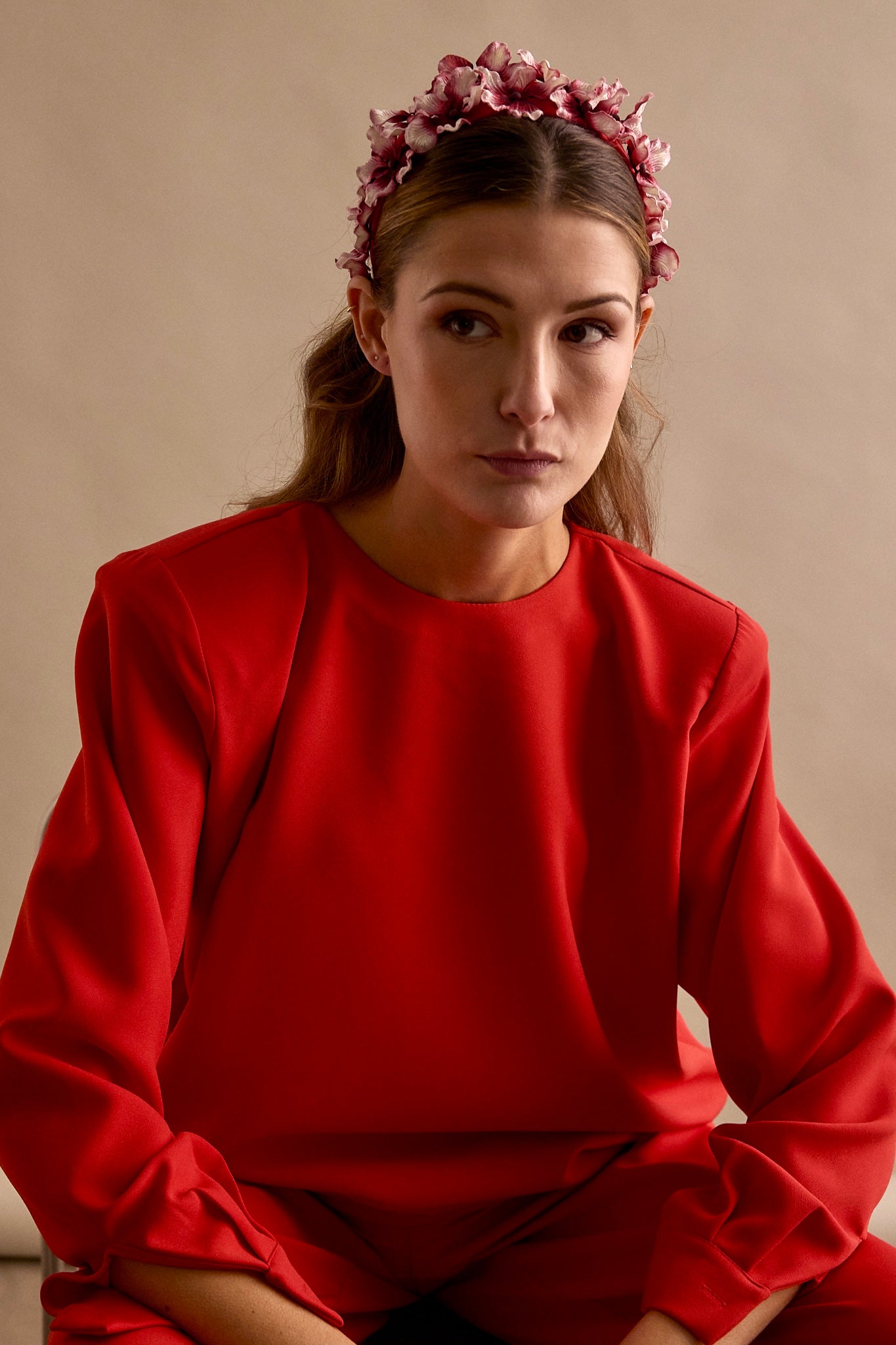 Diadema Margaza roja y blanca