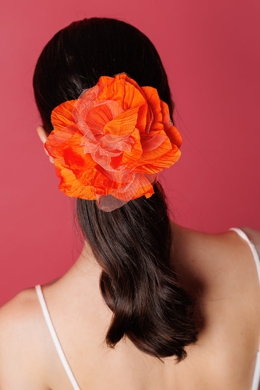 Orange Tulle Flower