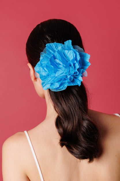 Capri Blue Tulle Flower